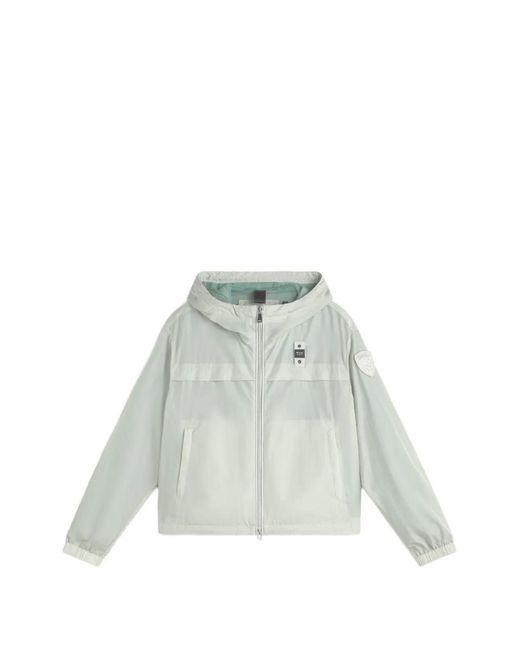 Blauer White Hooded Zip Jacket