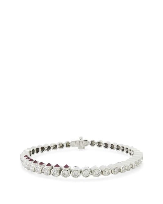 TYPE JEWELRY White Bracelet Tennis En Or Et Ruby