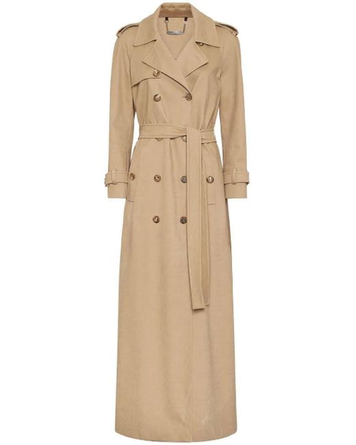 Philipp Plein Natural Long Trench Coat Monogram