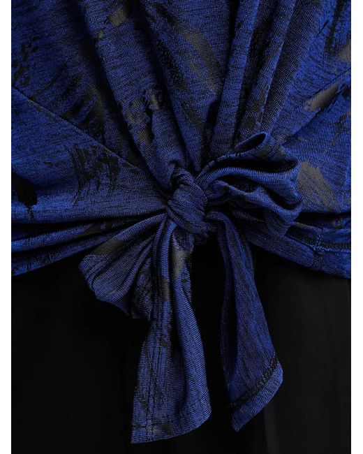 Joseph Ribkoff Blue Long-Sleeve Tie-Detail Top