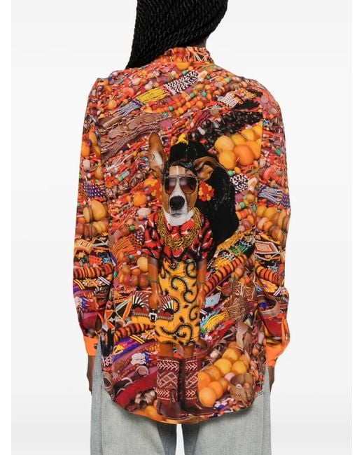 The Artistylist Red Jewelery Graphic-Print Long-Sleeve Shirt