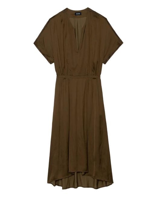 Abito Midi Riaz Con Scollo A V di Zadig & Voltaire in Brown