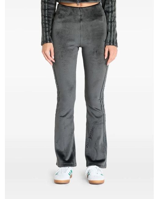 Adidas Gray Ribbed Flared Leggings