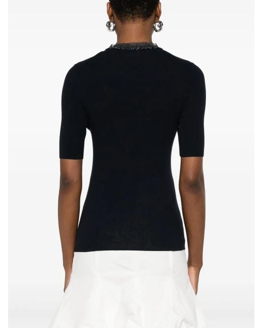 P.A.R.O.S.H. Black Ribbed T-Shirt
