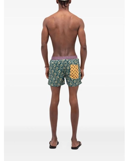 Donde Esteban Metallic Star-Print Swim Shorts for men