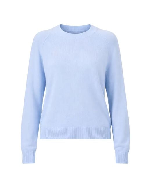 Allude Blue Ribbed-Hem Sweater