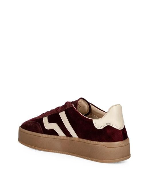 Gant Brown Suede-Panelled Platform Sneakers
