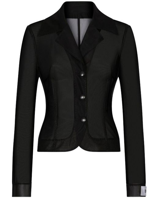 Dolce & Gabbana Black X Kim Sheer Single-breasted Blazer