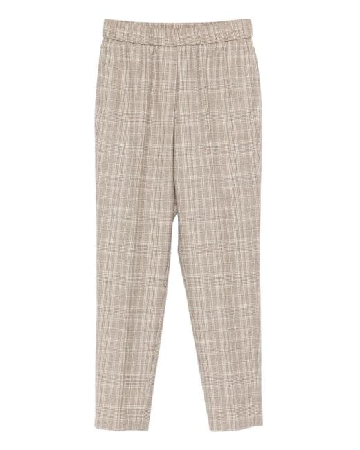 Peserico Natural Checked Elasticated-Waist Trousers