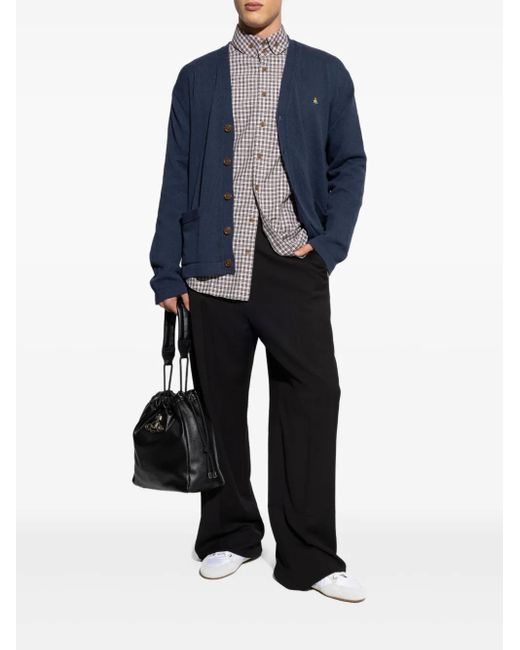 Vivienne Westwood Blue Orb-Embellished Cardigan for men
