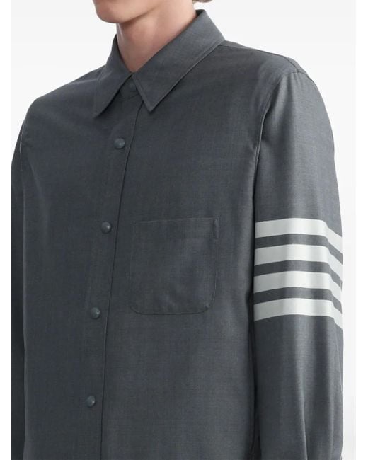 Thom Browne Shirtjack Met Drukknopen in het Gray voor heren