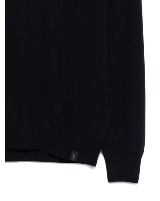 Fay Black V-Neck Wool Sweater for men