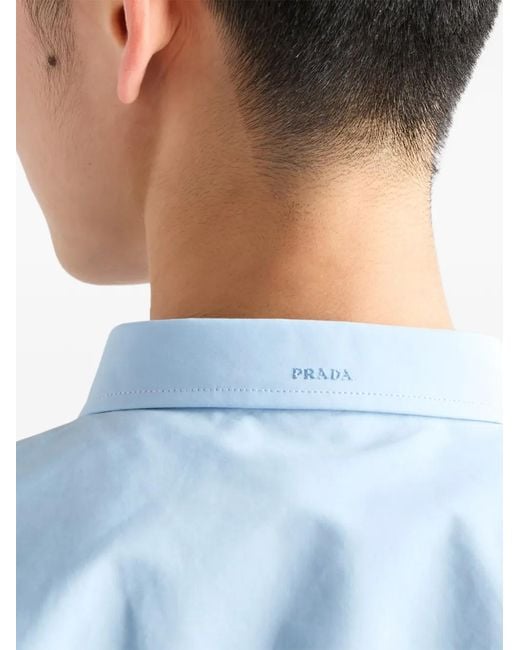 Prada Blue Poplin Shirt
