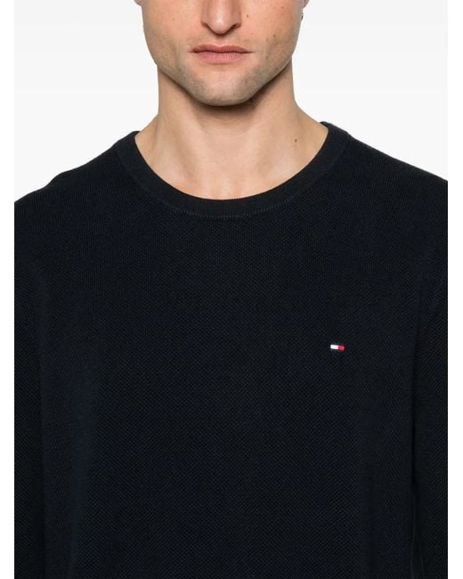 Tommy Hilfiger Black Crew-Neck Sweater for men