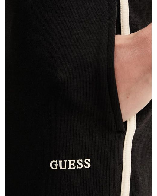 Guess Black Jasmine Logo-Print Side-Stripe Track Pants