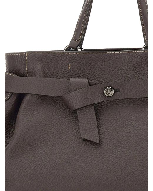 Gianni Chiarini Brown Miranda Knotted Leather Tote Bag