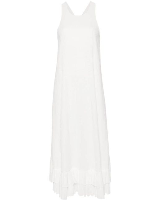 Claudie Pierlot White Ruffled Organic Cotton Maxi Dress