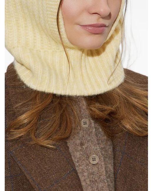 A.P.C. White Laura Ribbed-Knit Balaclava