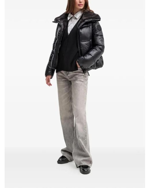 Sisley Gray Logo-Patch Flared Jeans