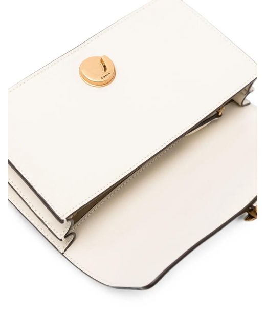 Pinko Natural Mini Love One Leather Crossbody Bag