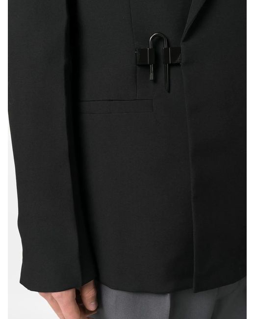 Givenchy Black U-Lock Buckle Wool Blazer for men