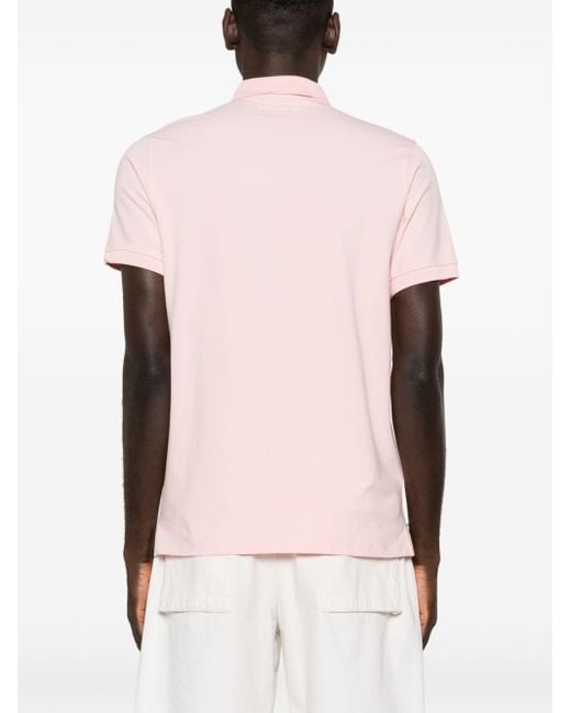 Karl Lagerfeld Jersey-Poloshirt mit Logo-Stickerei in Pink für Herren