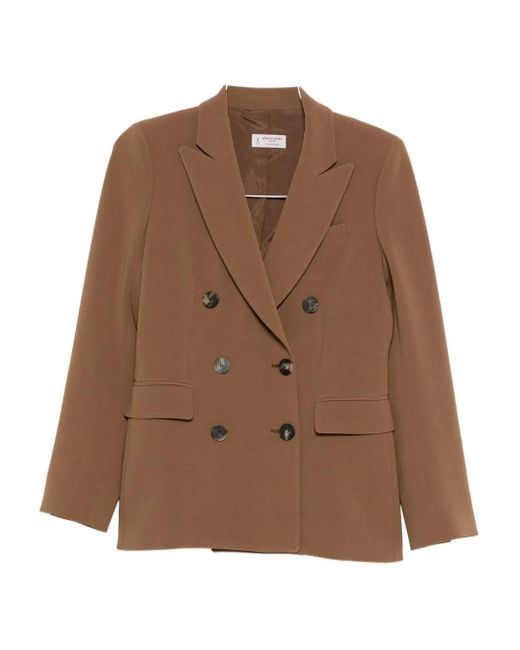 Alberto Biani Double-breasted Blazer Brown