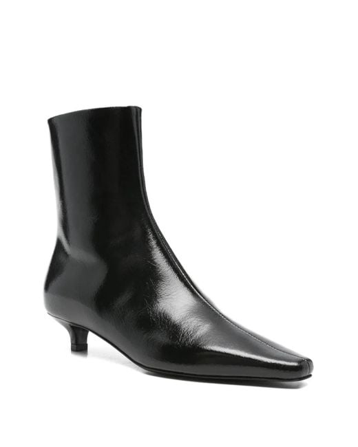 Totême Black Slim Naplack Ankle Boots