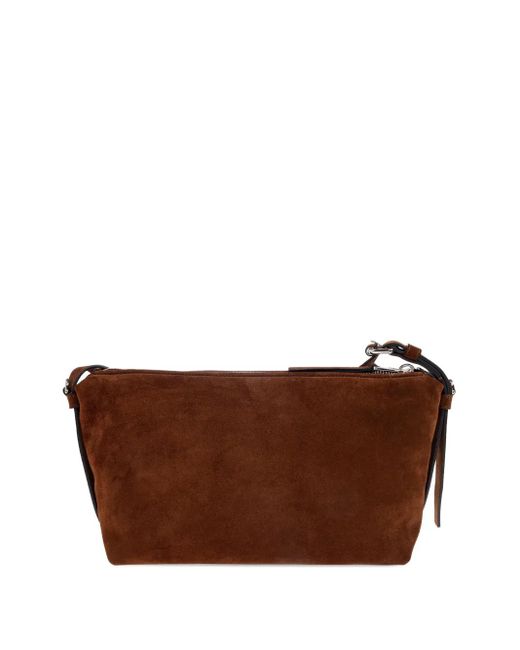 Moschino Brown Suede Shoulder Bag
