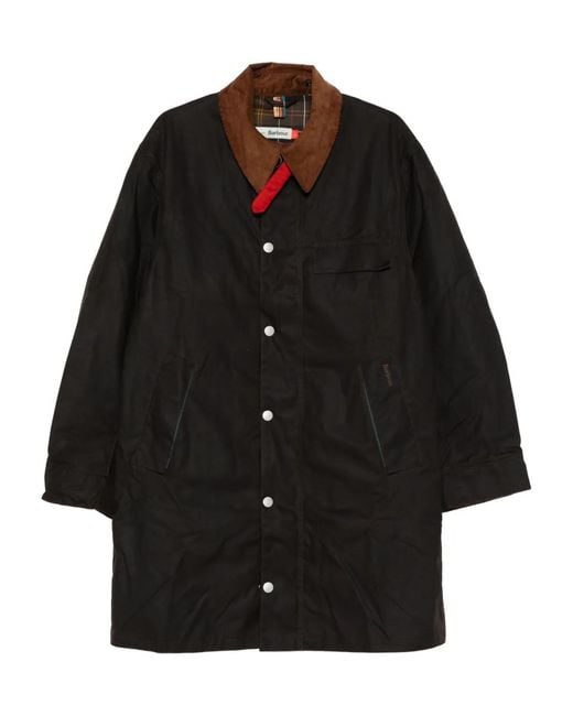 Barbour メンズ ブラック コーデュロイカラー ジャケット