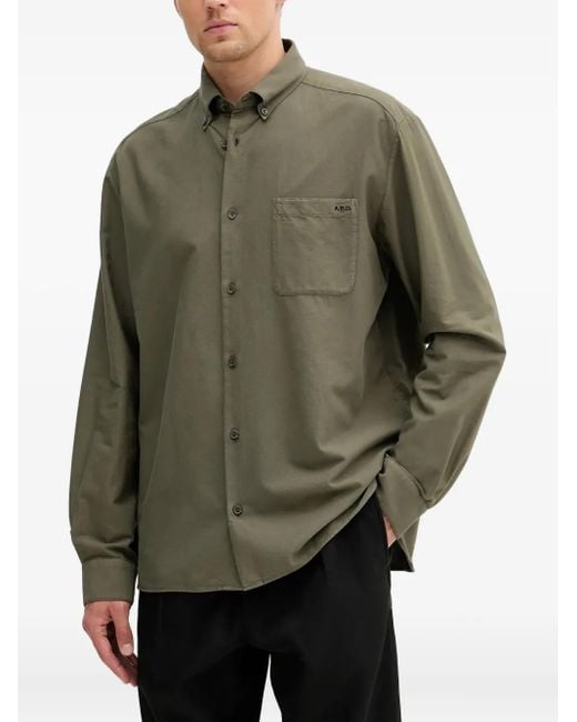Camisa con bolsillo y botones A.P.C. de hombre de color Gray