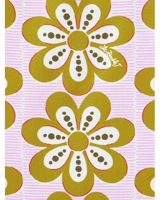 LaDoubleJ Metallic T-Shirt mit Blumen-Print