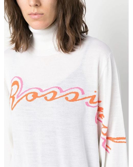 Rossignol White Logo-Intarsia Merino Wool-Blend Jumper