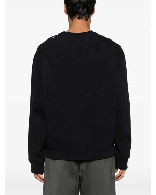 Jil Sander Black Relaxed Fit Cotton Crewneck Sweatshirt for men
