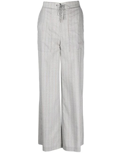 Fabiana Filippi Gray Pinstripe Straight-Leg Trousers