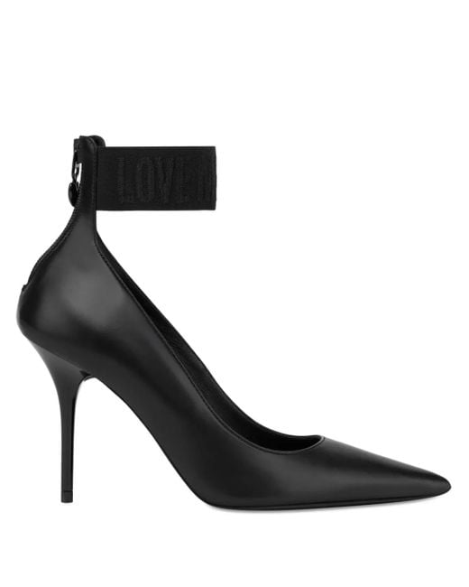 Zapatos de piel Love Moschino de color Black