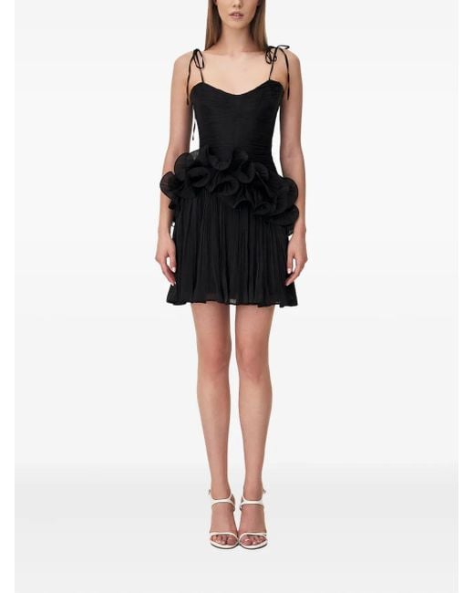 Ana Radu Black Ruffled-Detail Mini Dress