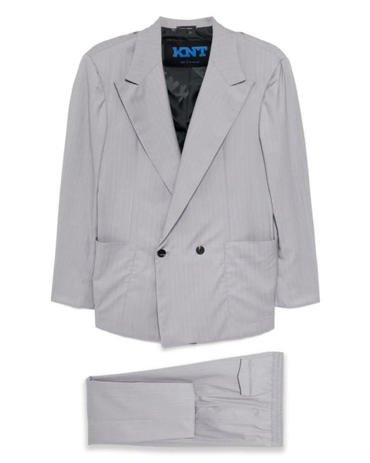 Kiton Gray Pinstripe Suit for men