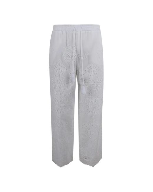 ERMANNO FIRENZE Gray Embroidered Trousers