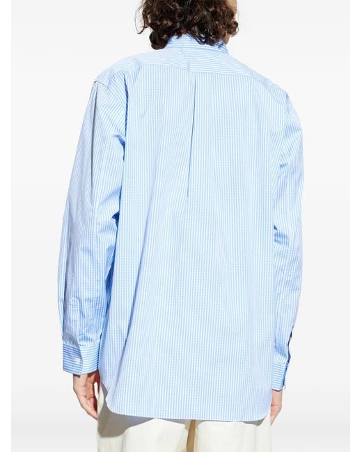 Comme des Garçons Blue Striped-Pattern Pocket Shirt for men