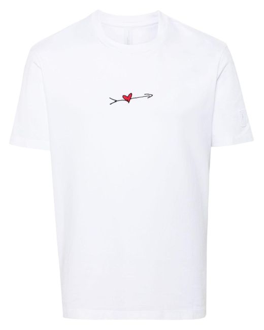 Neil Barrett White Cupid Logo-appliqué T-shirt for men