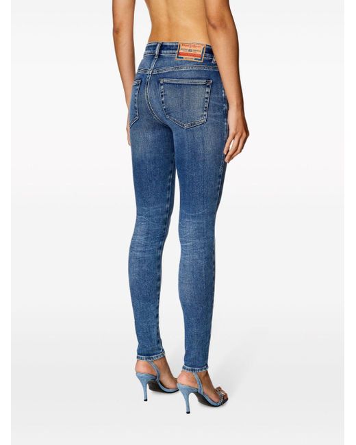 DIESEL Blue Slandy 2017 Skinny-Jeans mit hohem Bund