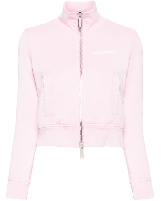 DSquared² Pink Logo-appliqué Cropped Sweatshirt