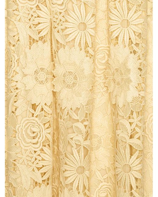 ROTATE BIRGER CHRISTENSEN Metallic Robe Mi-Longue En Dentelle