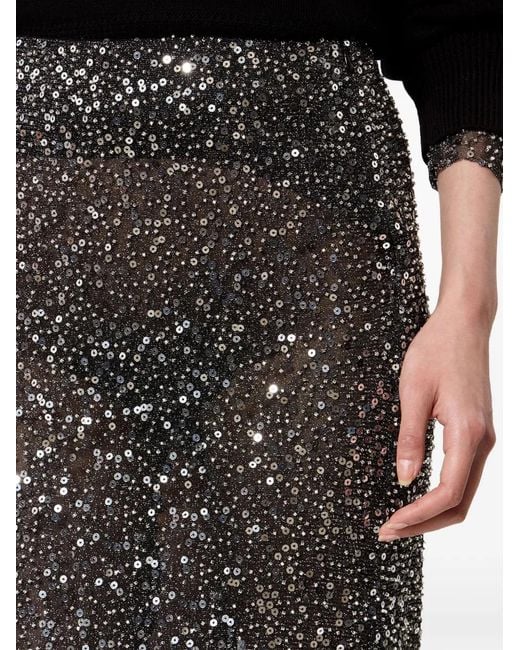 Isabel Marant Black Nejany Sequin-Embellished Midi Skirt