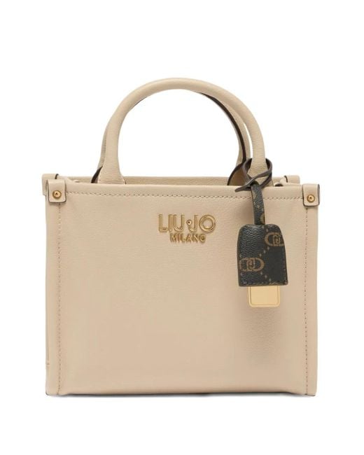 Liu Jo Natural Small Logo Charm Tote Bag
