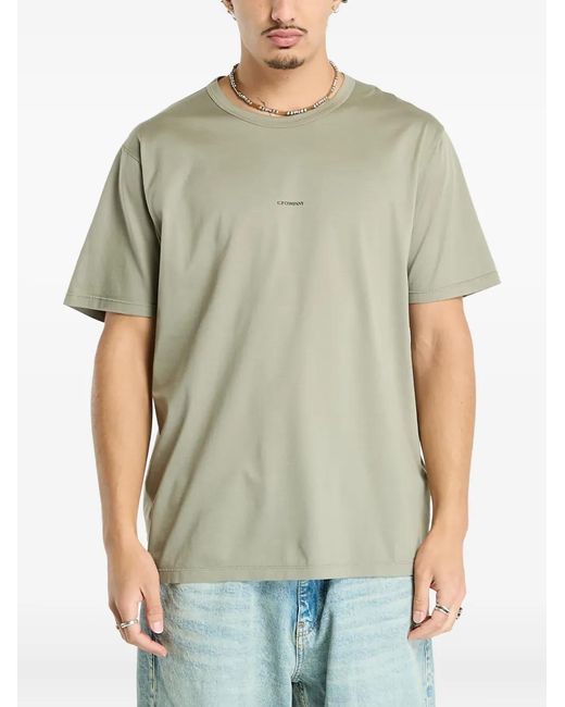 C P Company Green Logo-Print Short-Sleeve T-Shirt for men