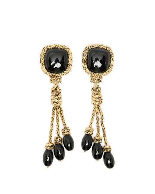 Aurelie Bidermann Black Miki Onyx Earrings