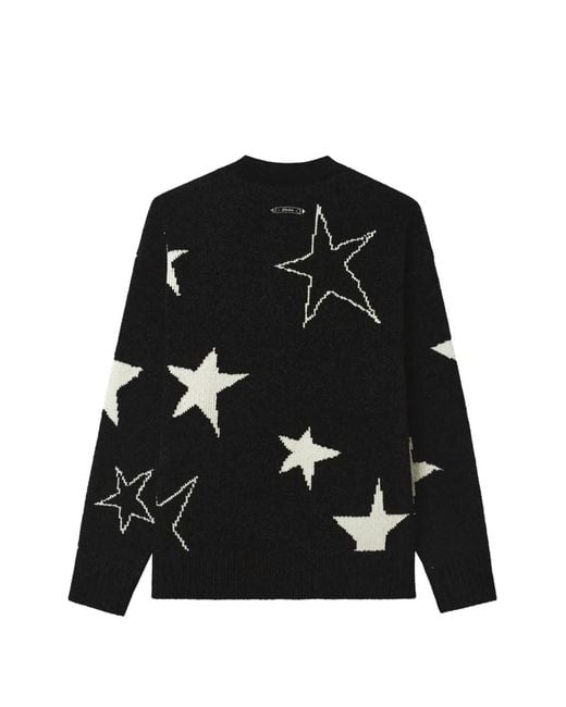 FIVE CM Black Star-Intarsia Zip-Up Cardigan for men