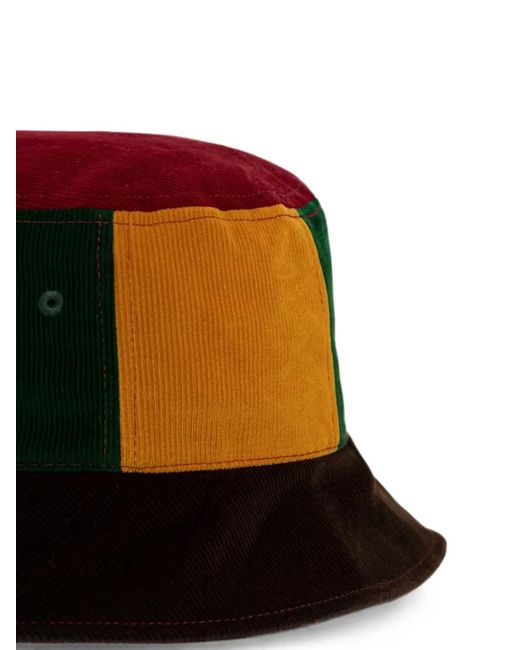 Kangol Red Patchwork Corduroy Bucket Hat